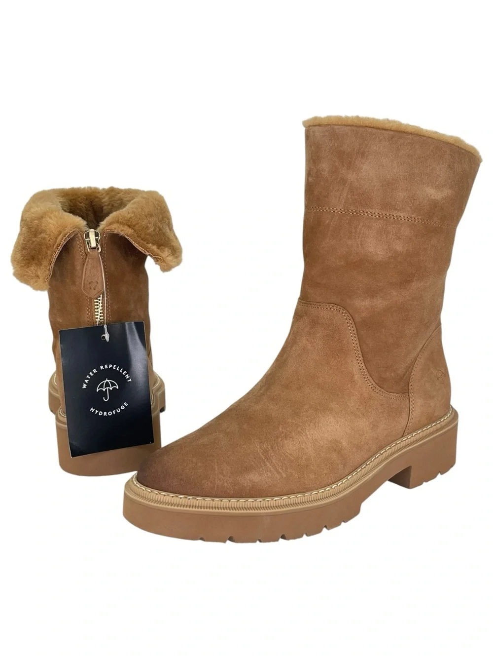 Naturalizer Sense Carmel Suede Leather Womens Ankle Boots Size 8.5W